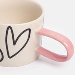 Mono Outline Hearts Ceramic Mug