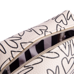 Mono Outline Hearts Cube Cosmetic Bag | Mini