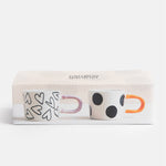Mono Spot/Hearts Espresso Cups | Set of 2