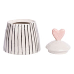 Mono Stripe Stoneware Pot