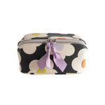 Multi Flower Flat Lay Cosmetic Bag | Charcoal
