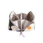 Multi Flower Flat Lay Cosmetic Bag | Charcoal