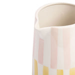 Offset Stripe Stoneware Jug | Pink & Yellow | 15cm
