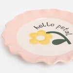 Scalloped 'Hello Petal' Flower Plate | Pink | 21cm