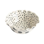 Scalloped Mono Spots Bowl | 20cm