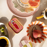 Scalloped 'Zest For Life' Grapefruit Side Plate | Green | 21cm