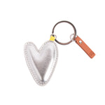 Silver Metallic Heart Keyring