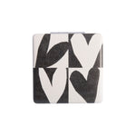 Square Checkmate Hearts Pocket Mirror | Monochrome