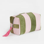 Stripe Cube Cosmetic Bag | Pink & Green