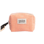 Mini Woven Check Cube Cosmetic Bag | Orange