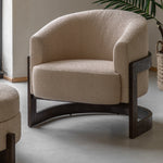 Cercola Curved Boucle Armchair | Cream