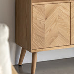Milano Chevron 2 Door Open Display Unit | Oak