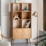 Milano Chevron 2 Door Open Display Unit | Oak