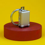 3D Suitcase Keyring | Silver