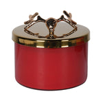 Stag Lidded Candle | Pine & Vetiver | Red & Gold