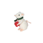 Felt Mouse Figurine with Christmas Gift | 12cm