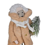 Festive Winter Bear Figurine Holding Christmas Tree | 35cm