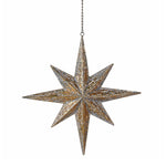 Hanging Rustic Star Decoration | Gold Iron | 96cm