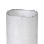 LED Pillar Candle with Marble Detail | White | 11cm