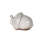 Rustic Winter Acorn Decoration | White Ceramic | 7cm