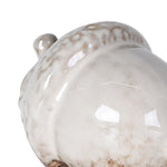 Rustic Winter Acorn Decoration | White Ceramic | 7cm