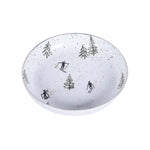 Skiing Snowscape Plate | White Stoneware | 25cm