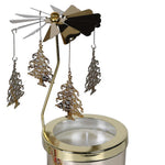 'Tis The Season' Scented Candle with Decorative Hanging Christmas Trees | Gold | 20cm