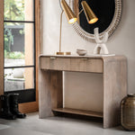 Colonna Fluted 2 Drawer Console Table | Mango Wood