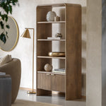 Colonna Fluted Open Display Unit | Mango Wood