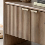 Colonna Fluted Open Display Unit | Mango Wood