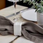 Friso Rectangular Napkin Rings | White | Set of 4