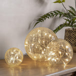 Crackle Globe Lights | Clear | Set of 3
