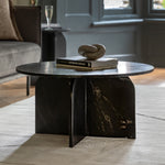 Amalfi Round Marble Coffee Table | Black