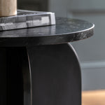 Amalfi Round Marble Side Table | Black
