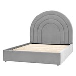 Arch Retro Velvet Bed Frame | Elephant Grey | King Size