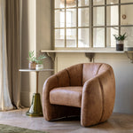 Atella Leather Tub Chair | Antique Tan
