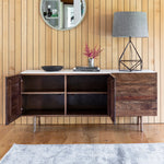 Barcelona 2 Door Marble Top Sideboard | Dark Acacia