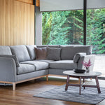 Barcelona Round Marble Top Mid-Century Coffee Table | Dark Acacia