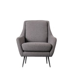 Brompton Retro Linen Armchair | Dark Grey
