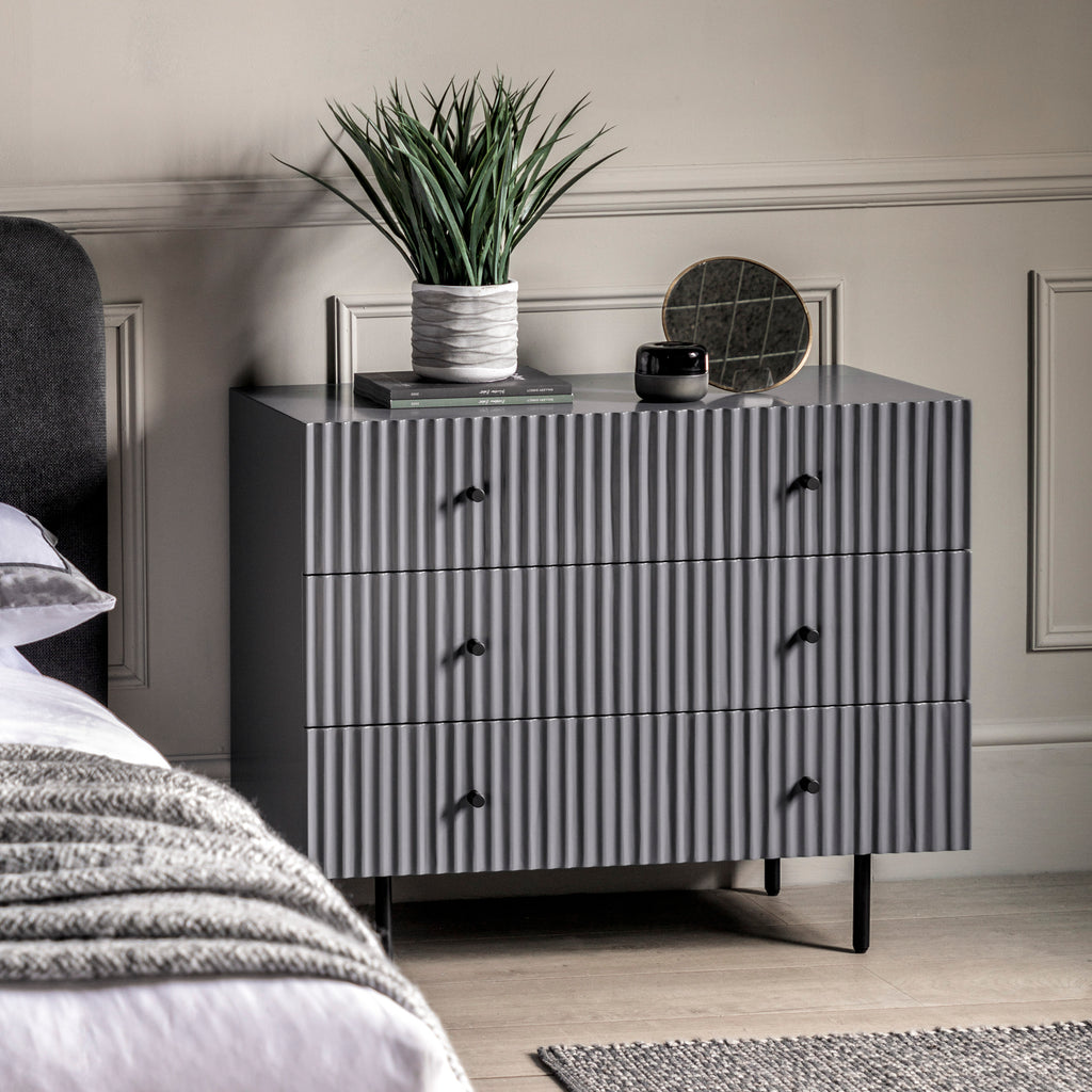 Designed by Gallery | Buckhurst Scalloped 3 Drawer Chest - Grey – About ...