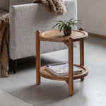 Cannes Rattan Side Table | Natural Acacia