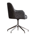 Curie Leather Swivel Chair | Antique Ebony
