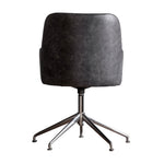 Curie Leather Swivel Chair | Antique Ebony