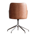 Curie Leather Swivel Chair | Vintage Brown Leather