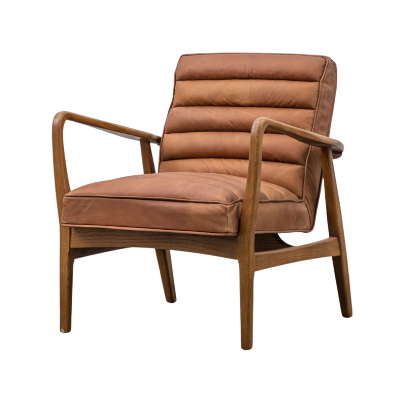 Datsun Mid-Century Leather Armchair | Vintage Brown