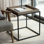 Forden Mid-Century Tray Side Table | Grey/Black