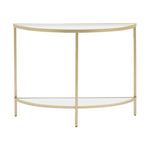 Hudson Demilune Glass Console Table | Champagne Gold