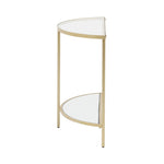 Hudson Demilune Glass Console Table | Champagne Gold