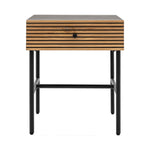 Hyland Bedside Table with Drawer | Black/Natural