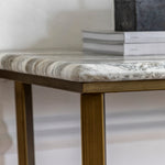 Lusso Faux Marble Top Console Table | Brass